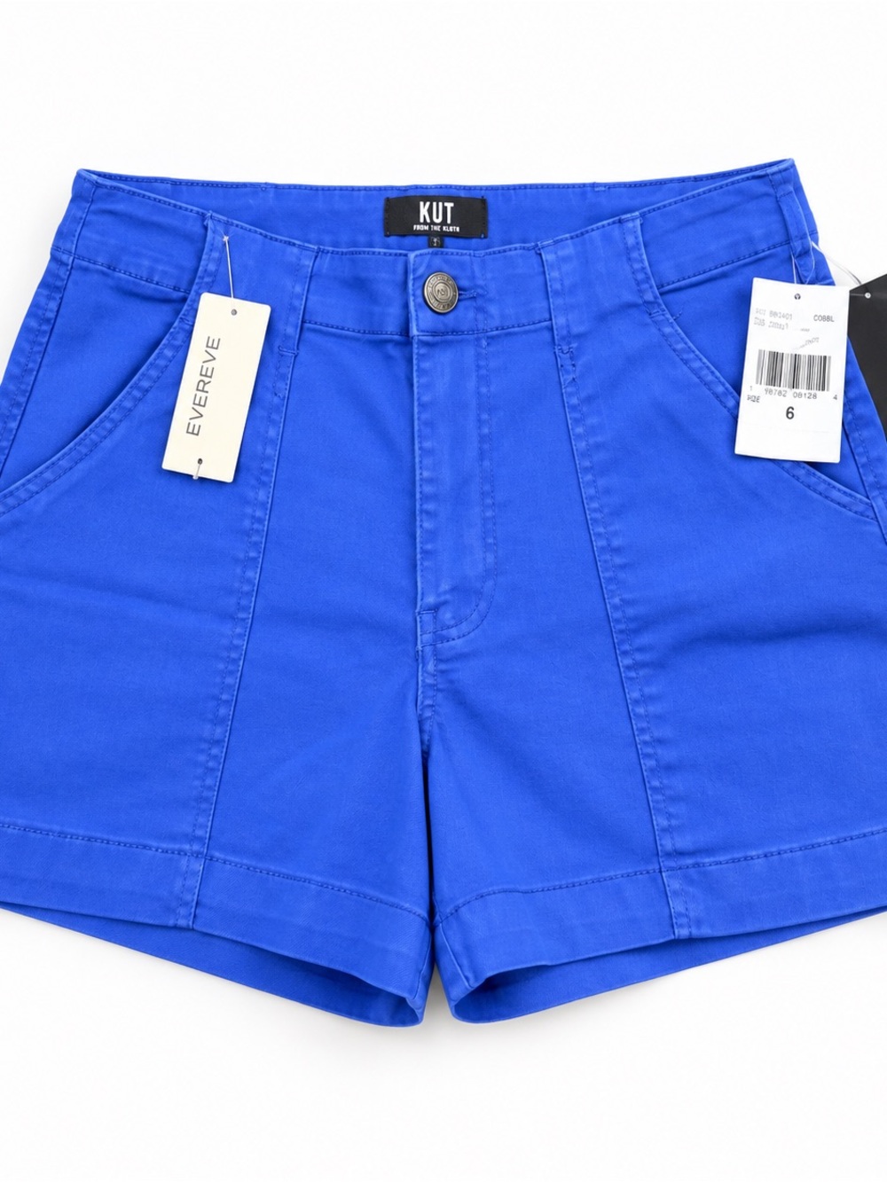 KUT from the Kloth Jane High Rise Shorts Cobalt Blue Size 6 NWT